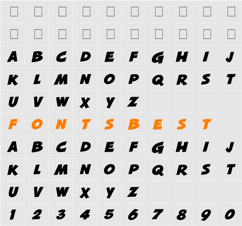 Squash MN Character Map
