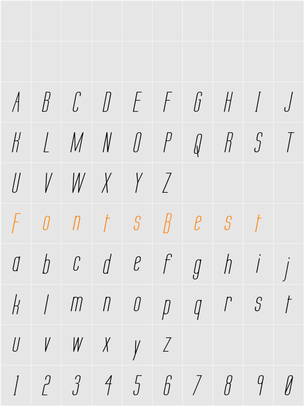 Labtop Secundo Character Map