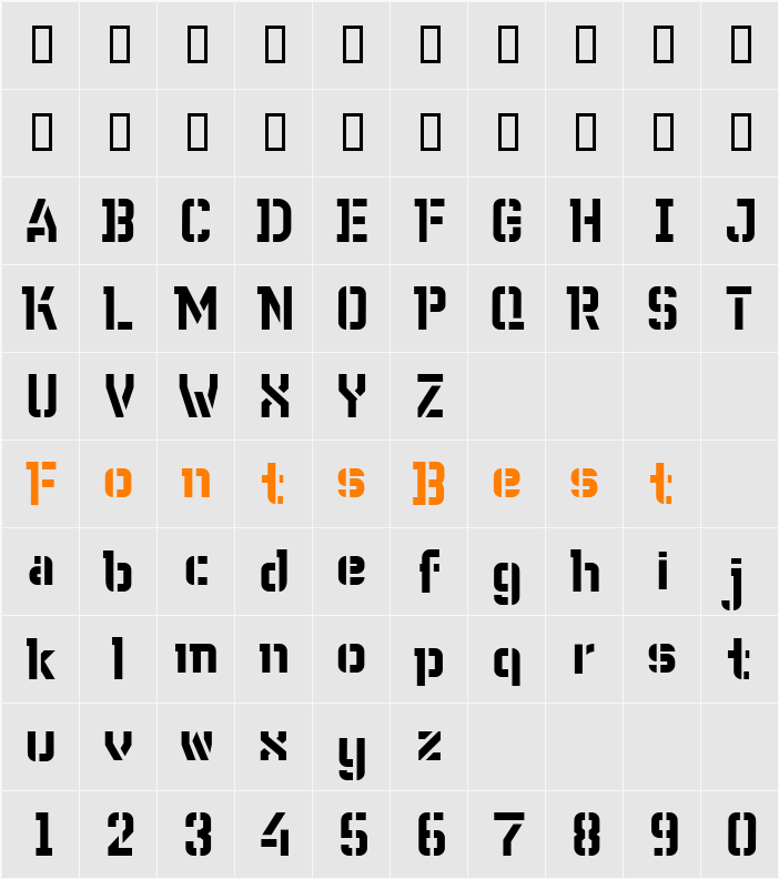 WC Wunderbach Bta Character Map
