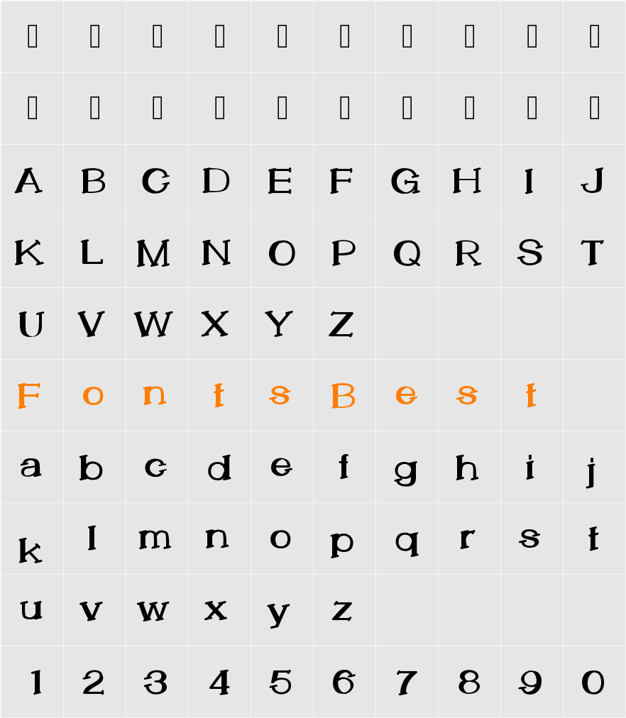 LemonCookieBold Character Map
