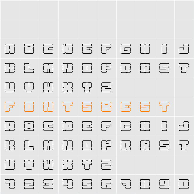 Kurvenreich Character Map