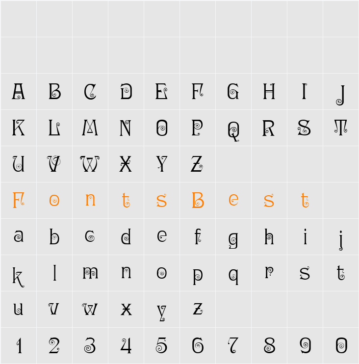 Ringlet Character Map