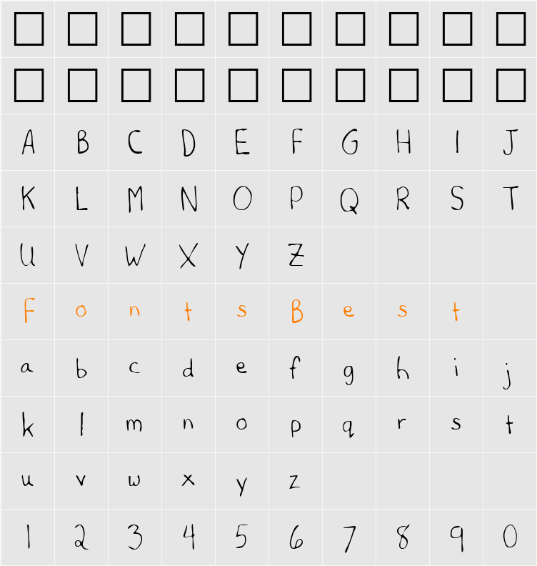 LEHN220 Character Map