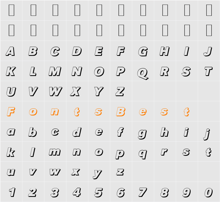 GroteskSh Character Map