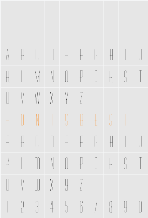 Diner-Skinny Character Map
