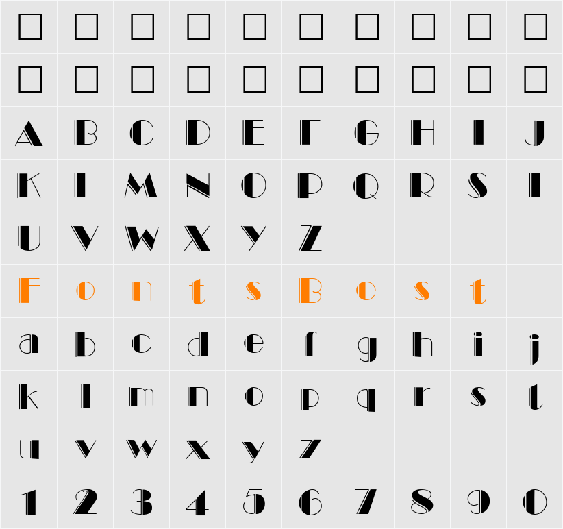 Marquee Engraved Character Map