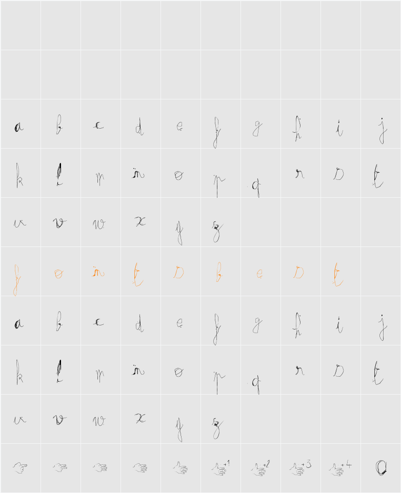 fractrish Character Map