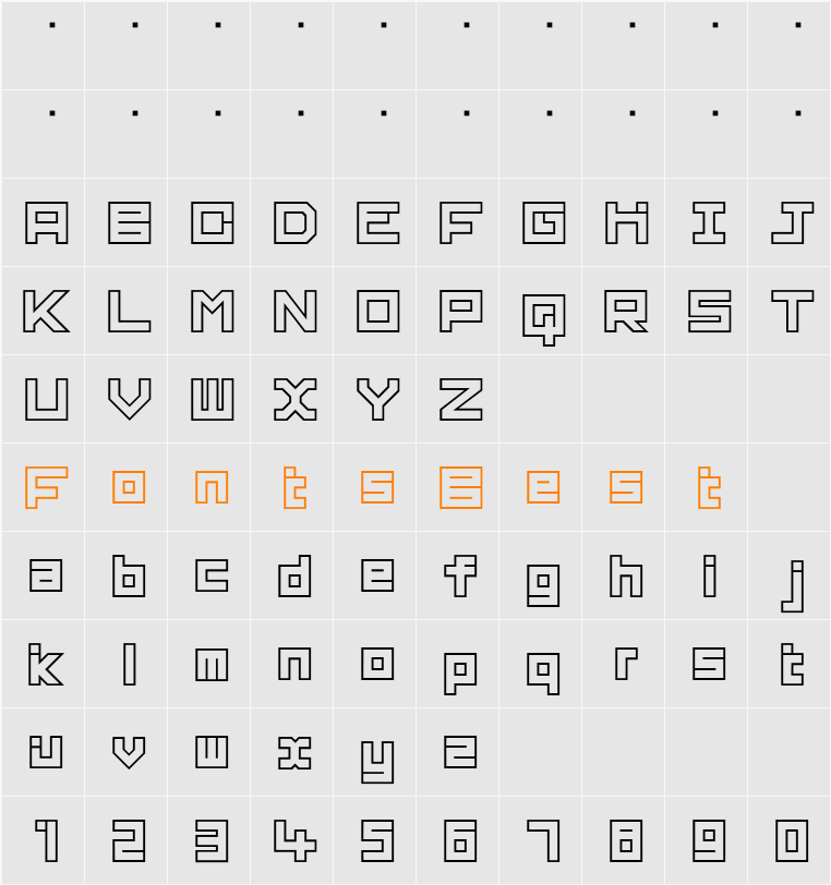 Hatukari Alpha Character Map