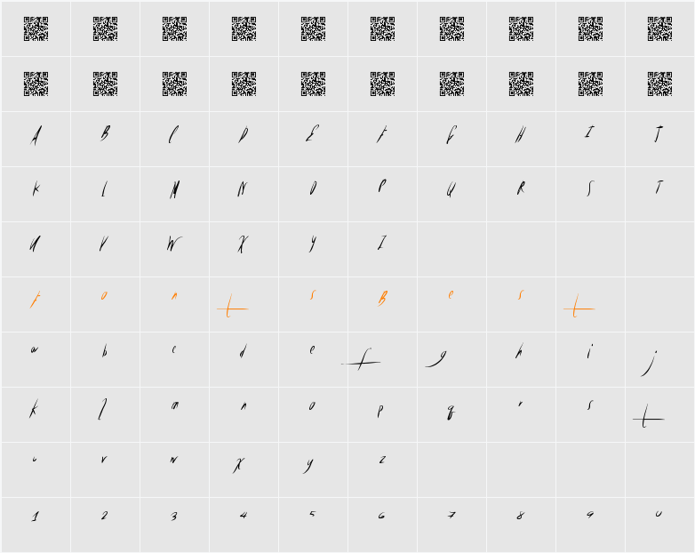 WonderfulPhonograph Character Map
