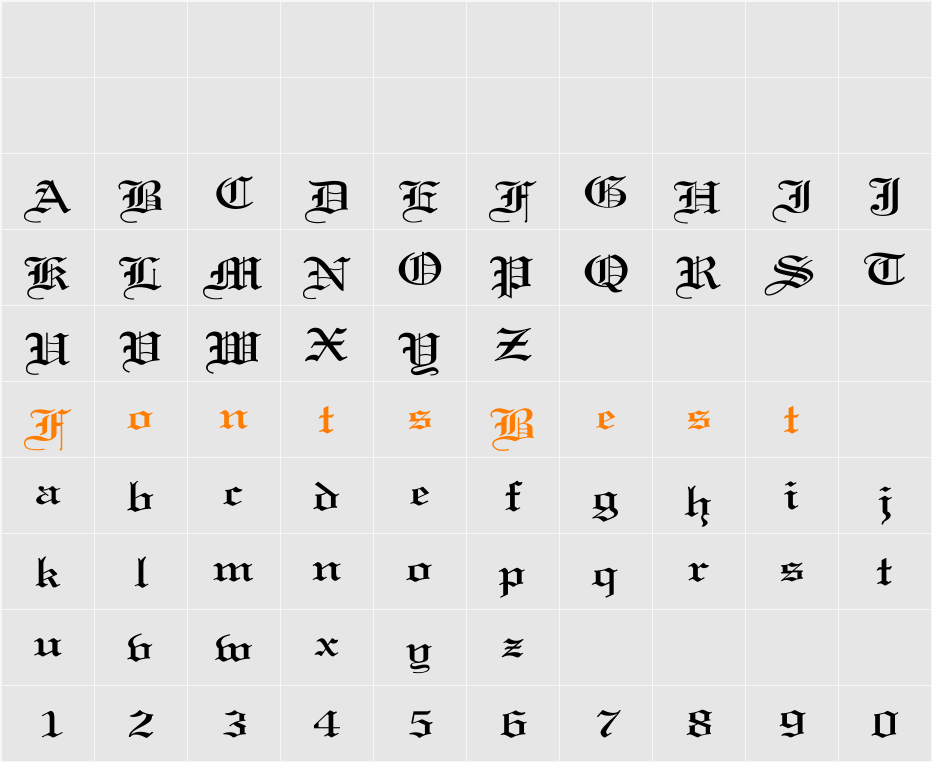 Old English Wd Character Map