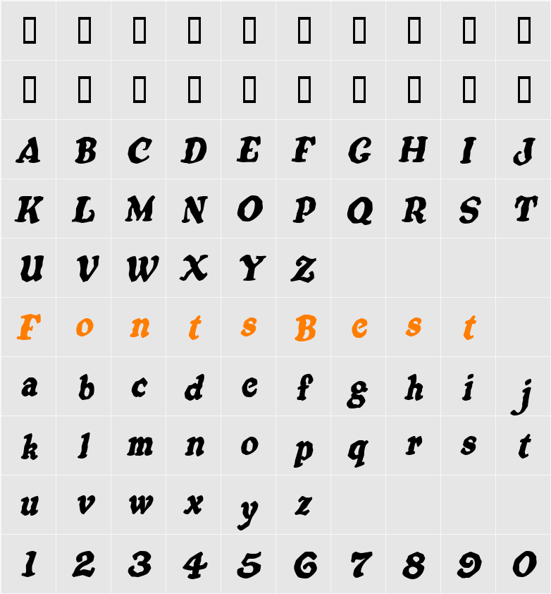 Oatmeal Character Map