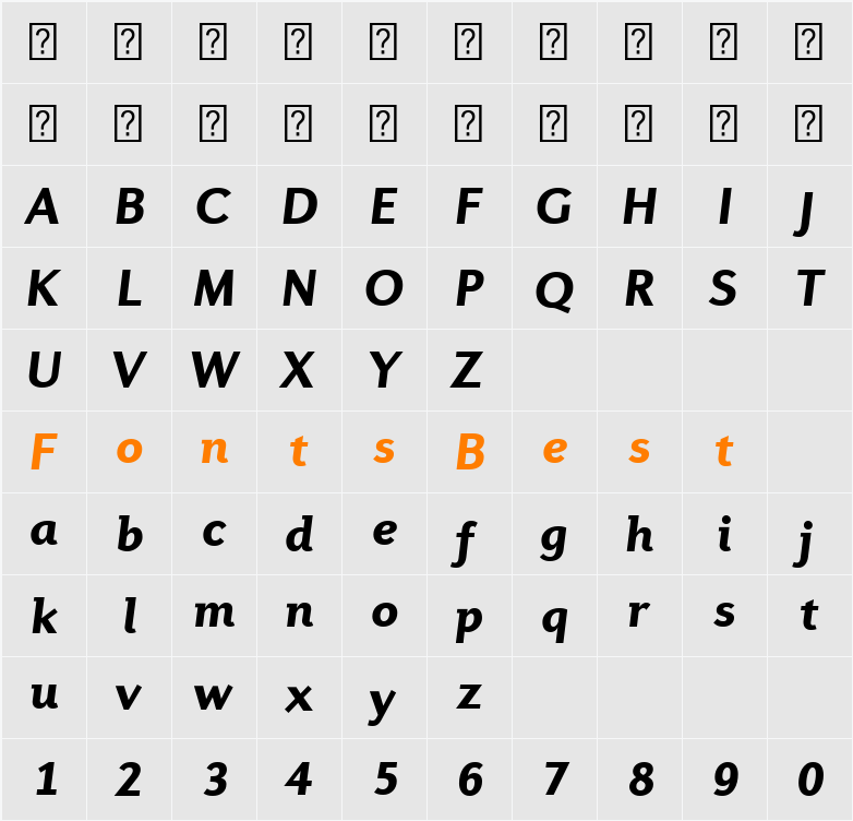 Diverda Sans Com Medium Character Map