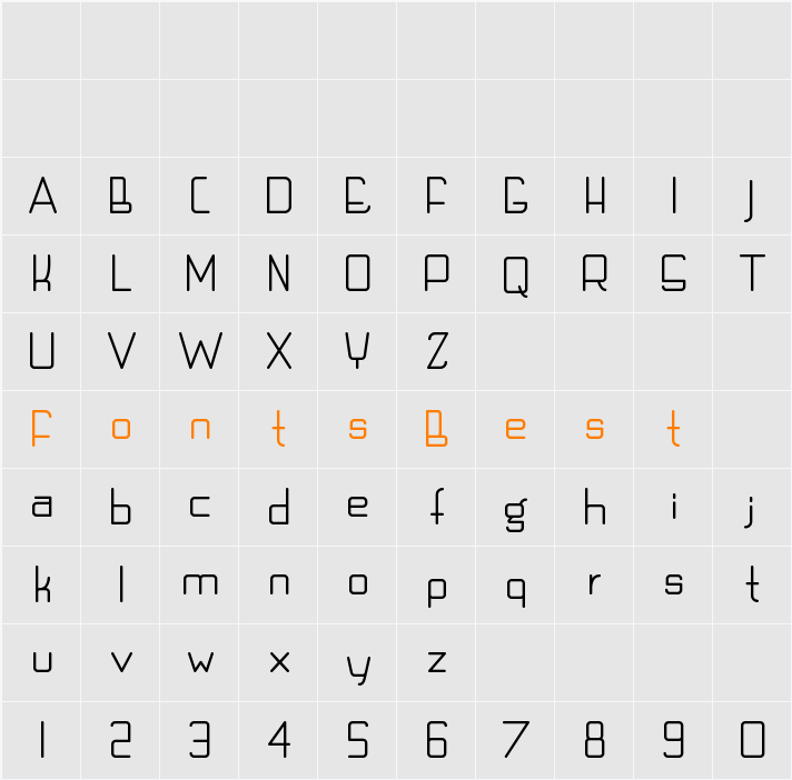 Techno LCD Character Map