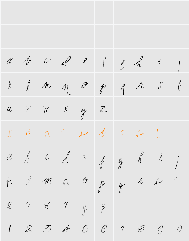 SF-Remember Character Map