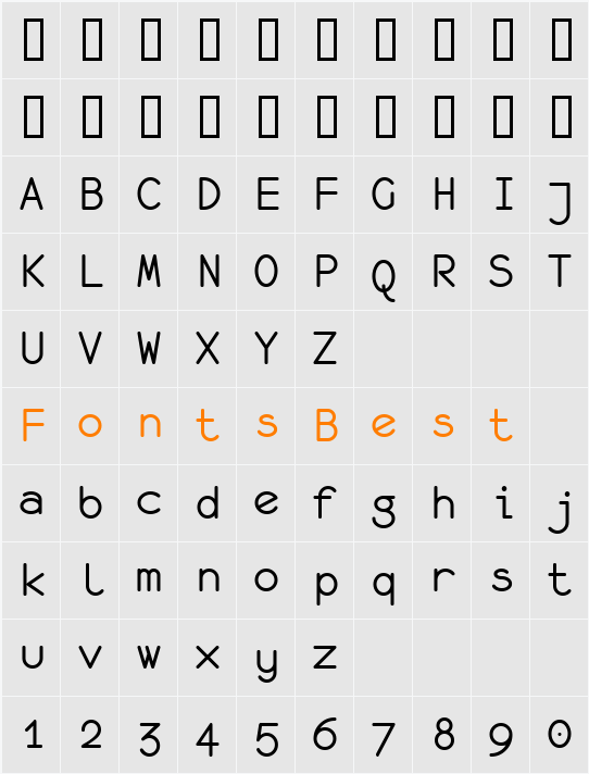 monofur Character Map