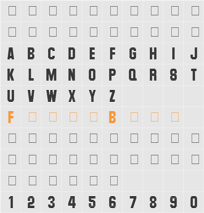 Levelor Display Caps SSi Character Map