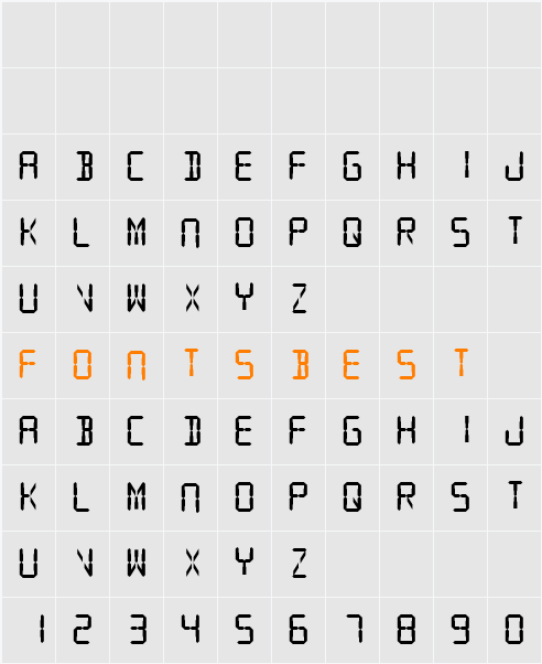 SF Digital Readout Character Map