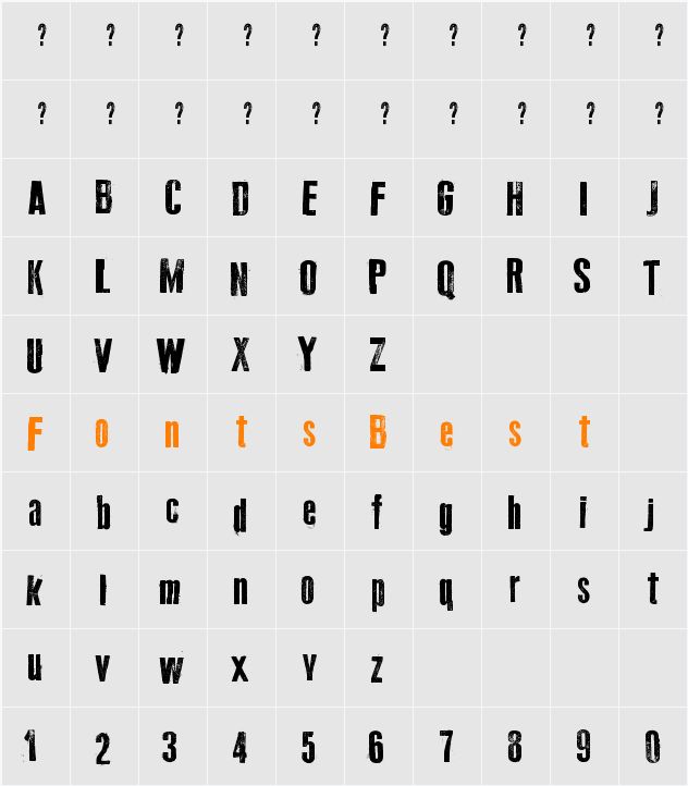Old Typography Character Map