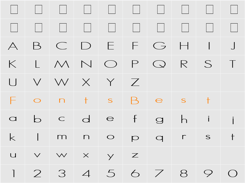 Sanlite Character Map