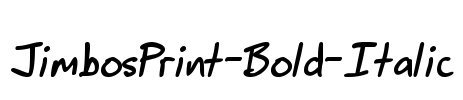 JimbosPrint-Bold-Italic Font Image
