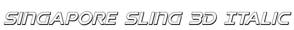 Singapore Sling 3D Italic Font Image
