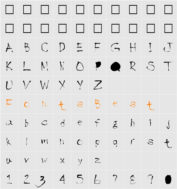 Handwrite Character Map