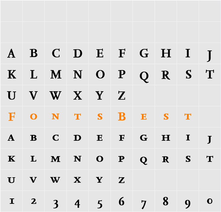 Seria-BoldCaps Character Map