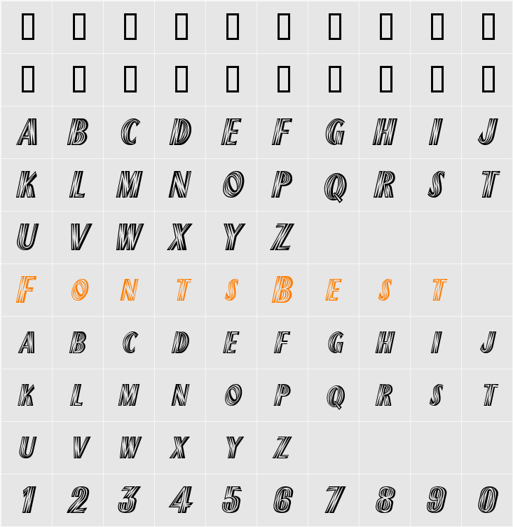 Plank-Condensed Character Map