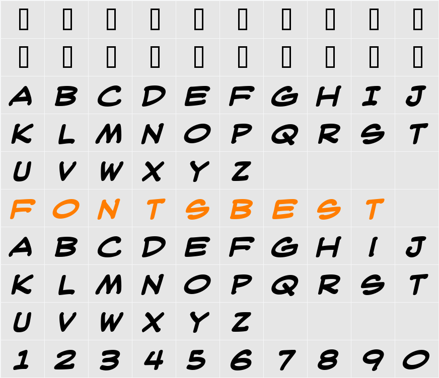 WebLetterer BB Character Map