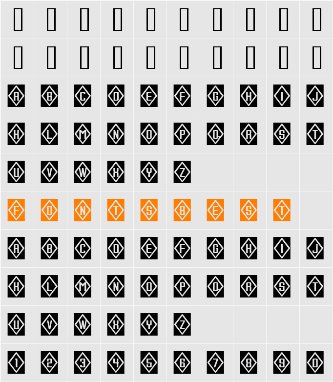 Icecube Character Map