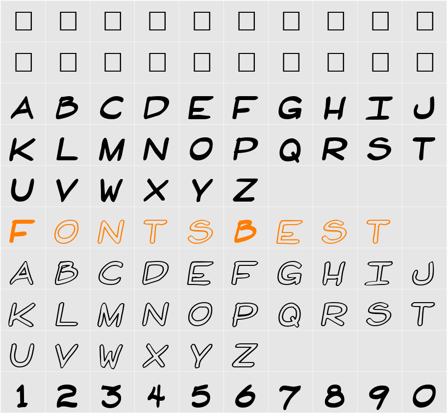 HandWrit Character Map