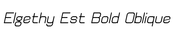 Elgethy Est Bold Oblique Font Image