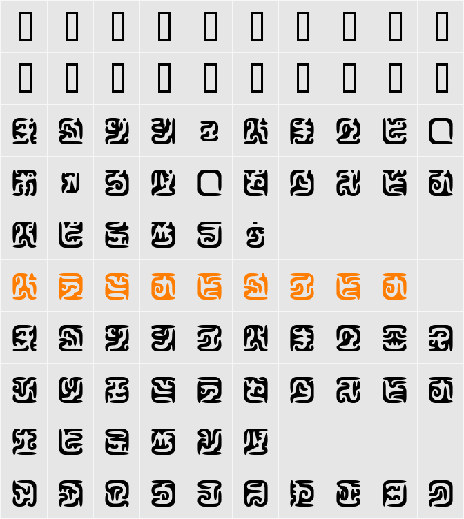Z_tUBBA Character Map