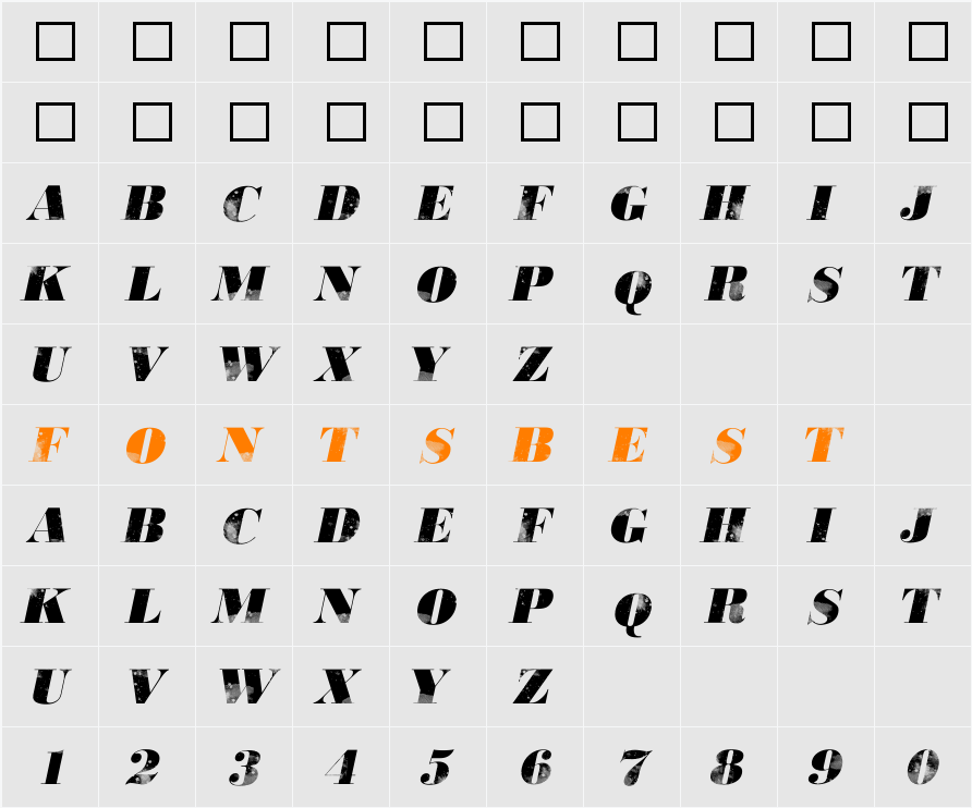 806 Typography Character Map