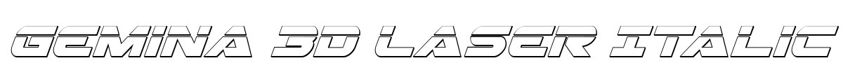 Gemina 3D Laser Italic Font Image