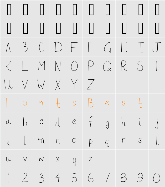 LD Fine Print 15 Character Map