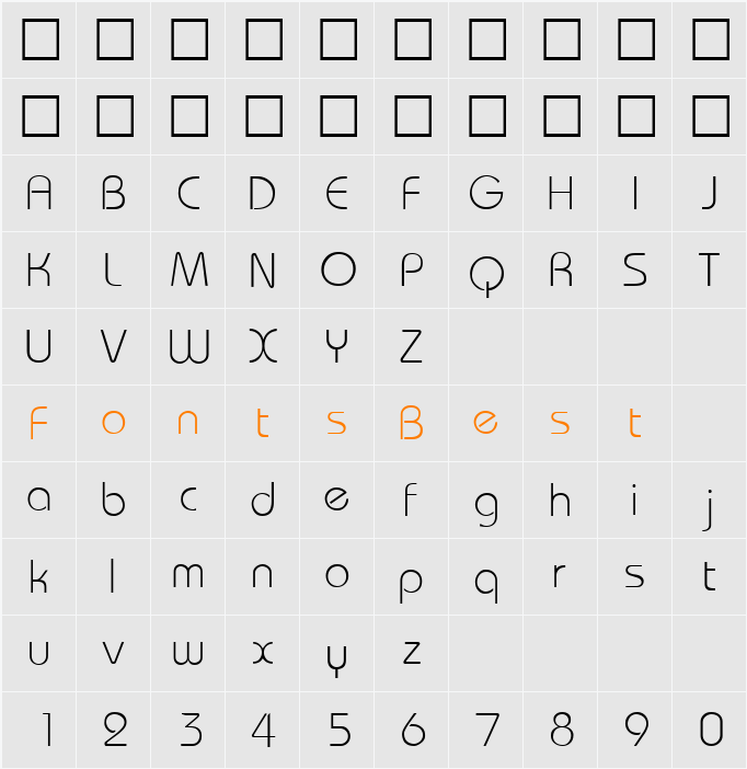 QTDoghausLight Character Map