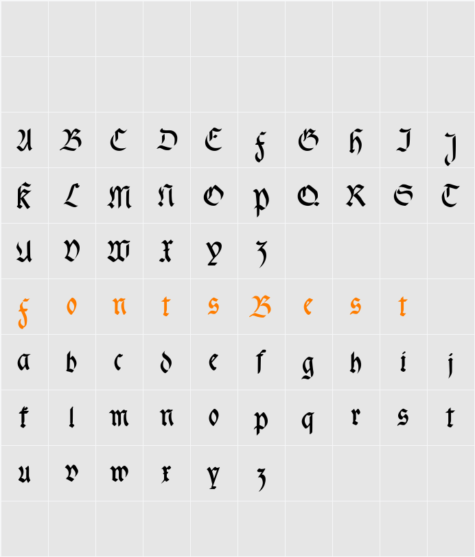 fracta Character Map