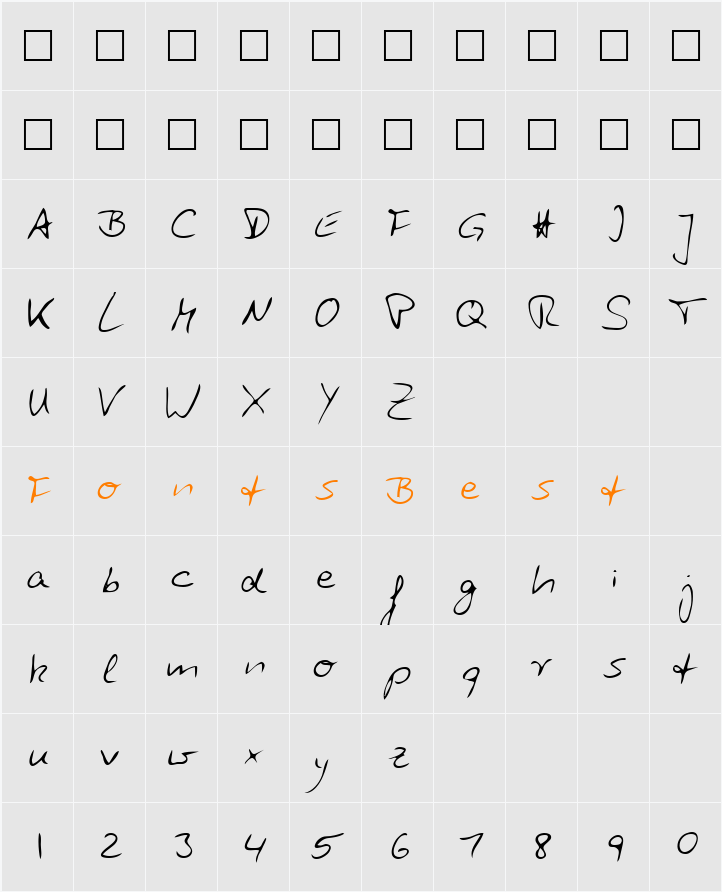 Zuerbig Character Map