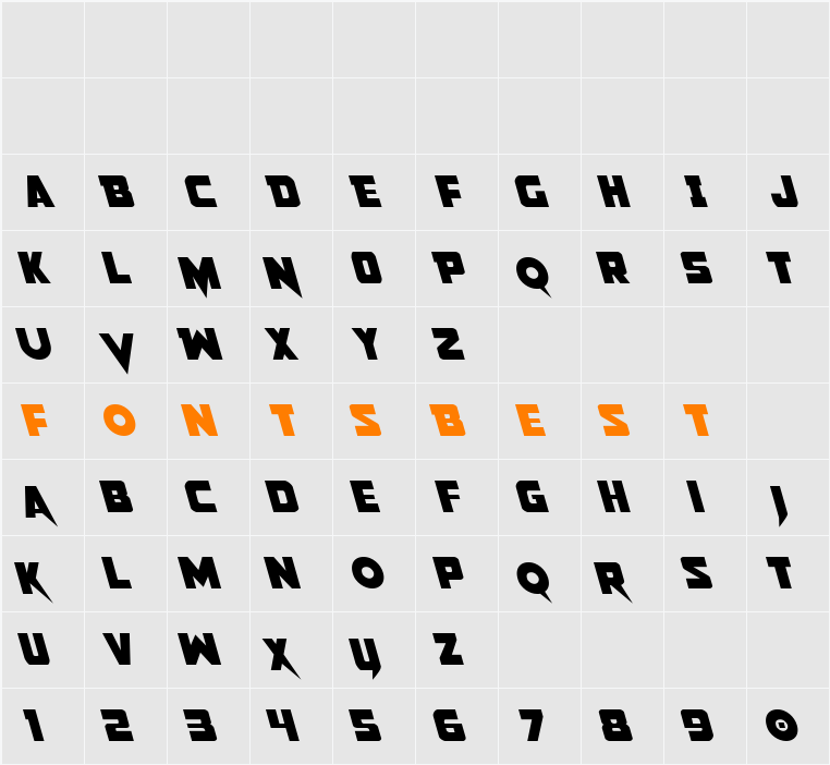 Pistoleer Leftalic Character Map