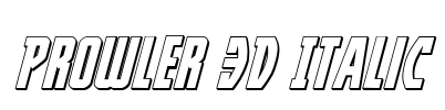 Prowler 3D Italic Font Image