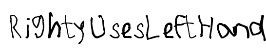 RightyUsesLeftHand Font Image