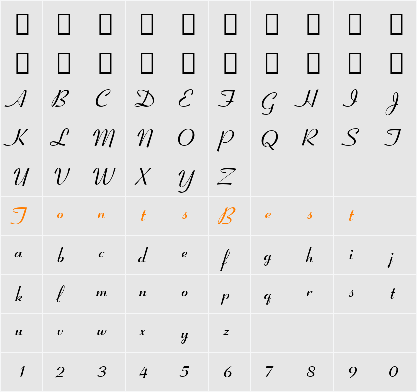 Ribbon131 Bd BT Character Map