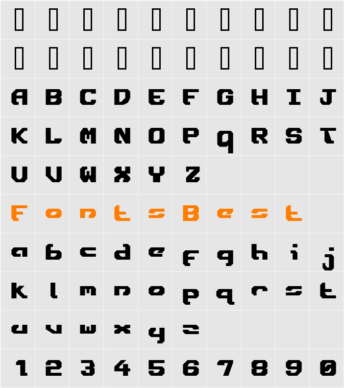 Ensign Flandry Bold Character Map