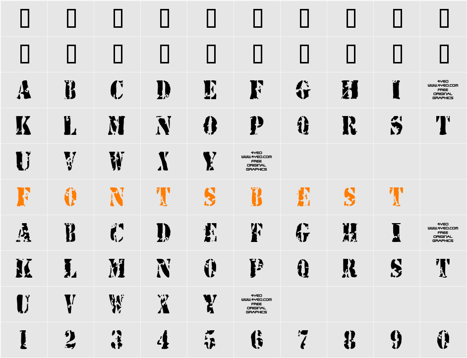 4YEOstamp Character Map