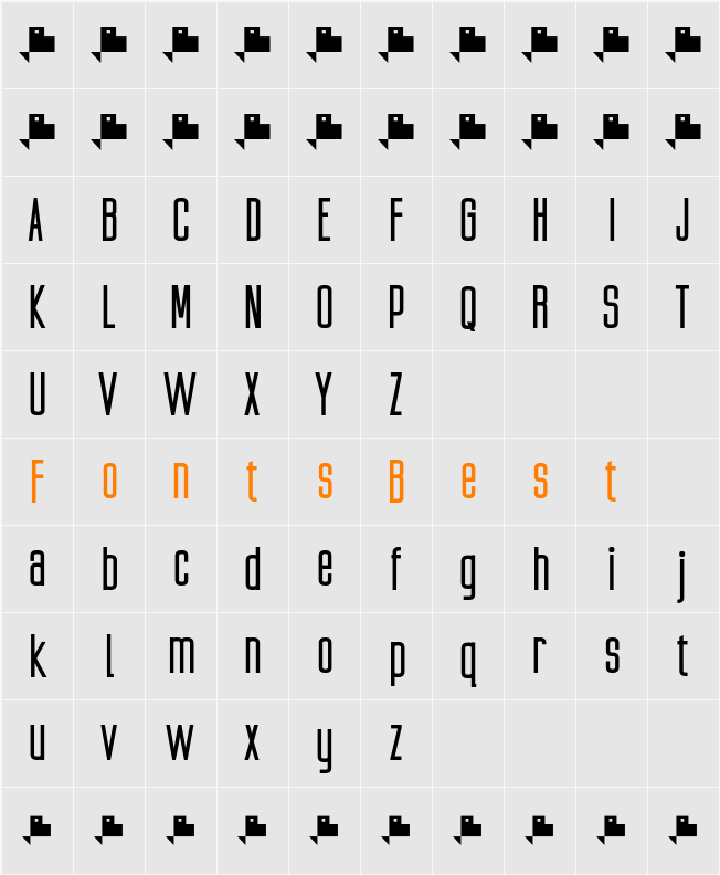 Ubicada Character Map