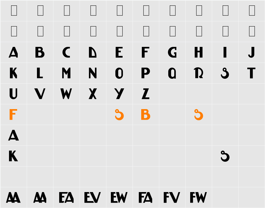 HK DISPLAY KK Character Map