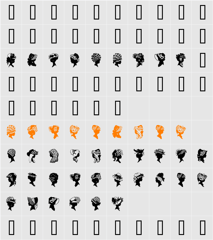 GE Profile Silhouettes Character Map