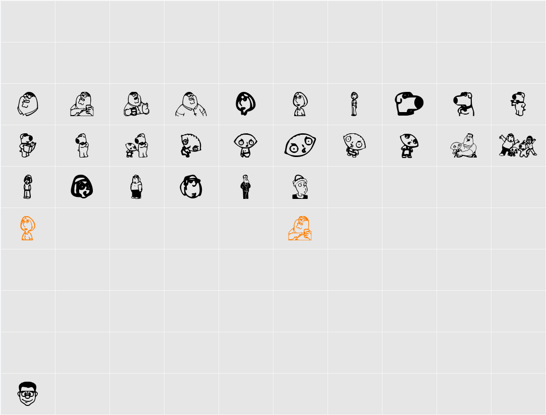 Griffinbats Character Map