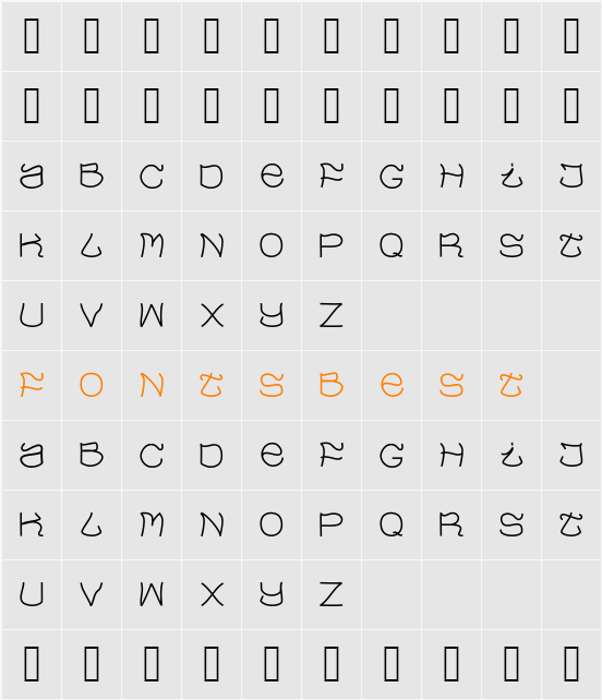 Evaow Character Map